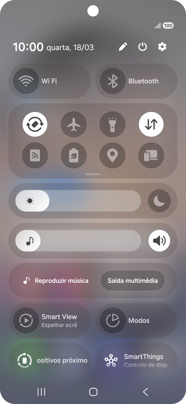 Prima o ícone de definições.