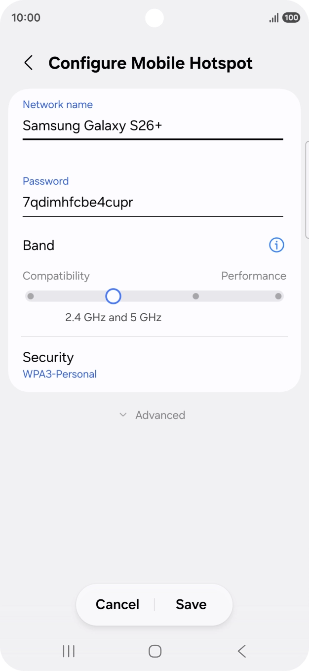 Press the field below 'Password' and key in the required password.