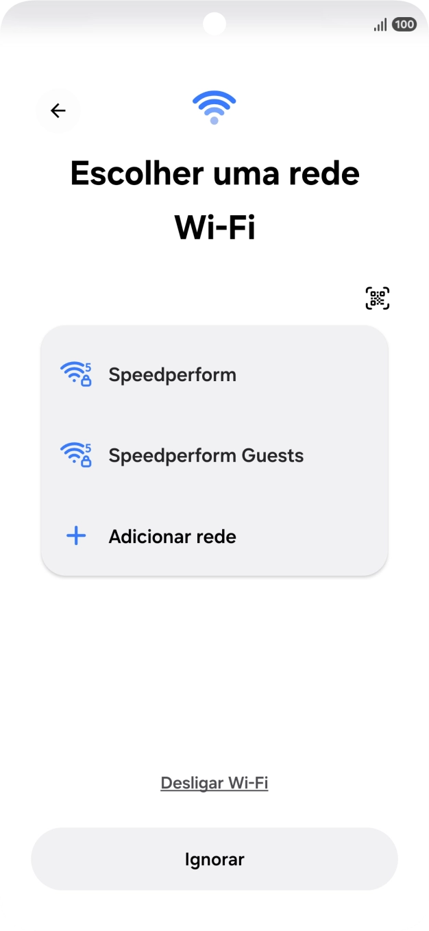 Prima a rede Wi-Fi pretendida.