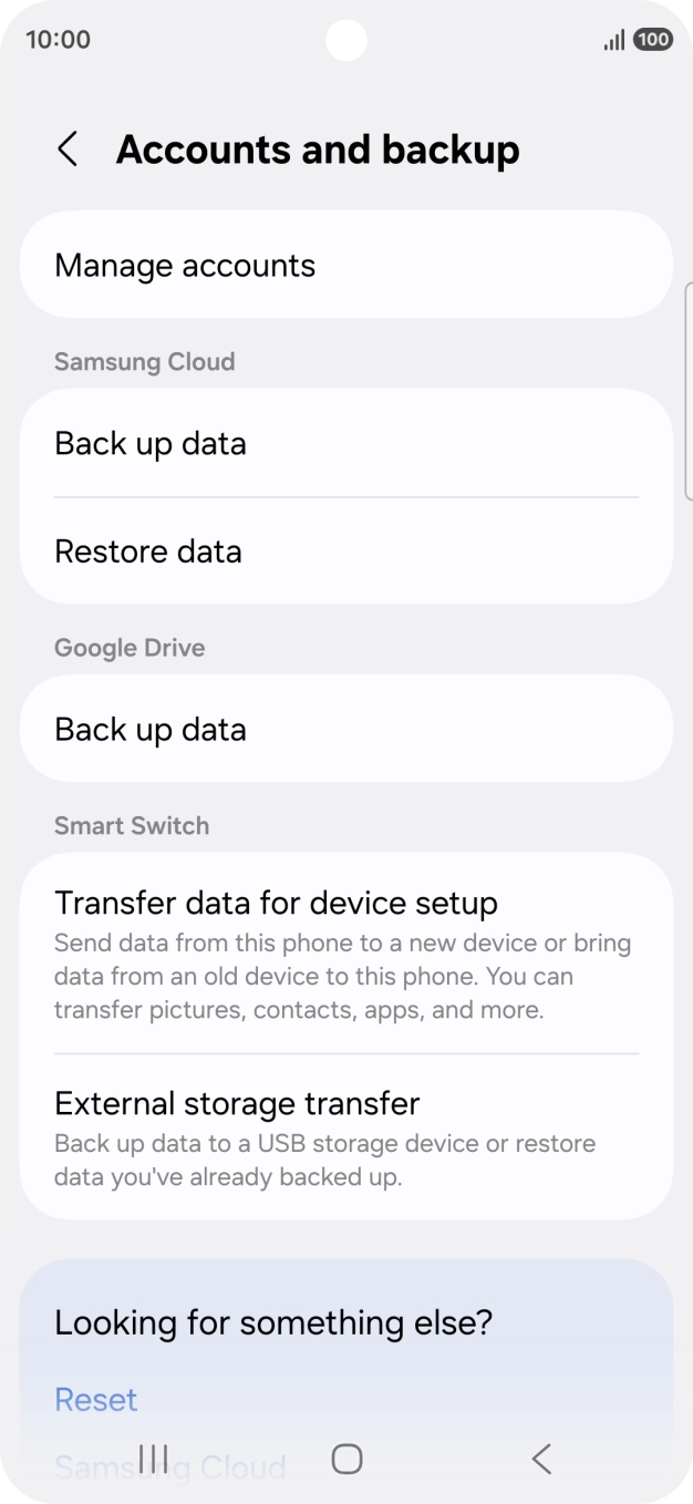 Press Manage accounts.