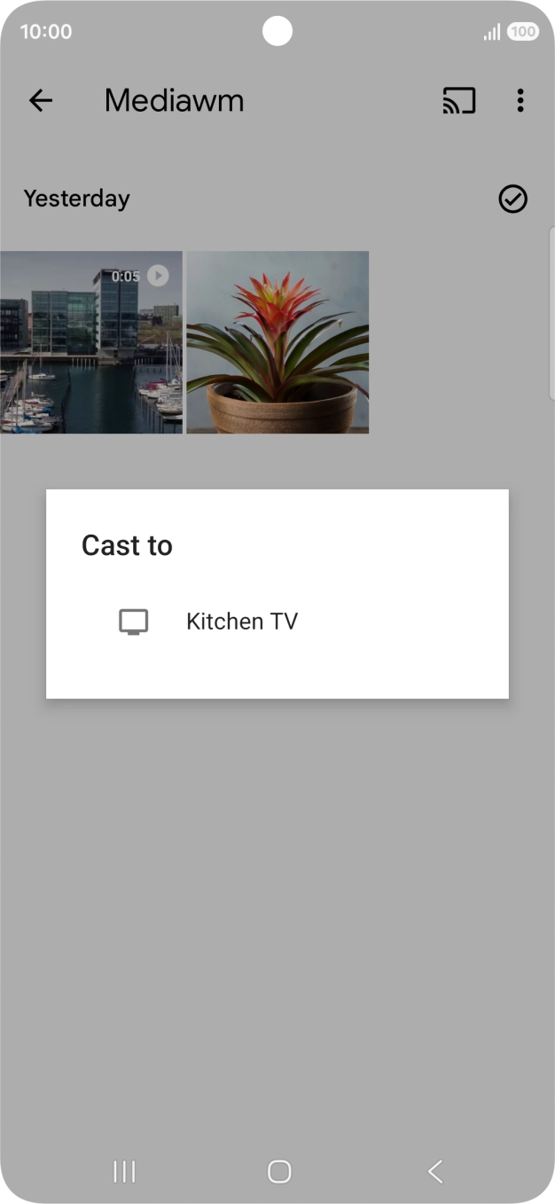 Press the required device.