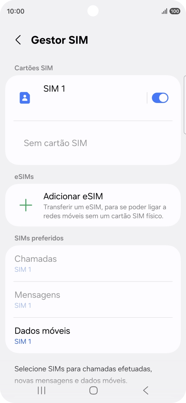 Prima Adicionar eSIM.