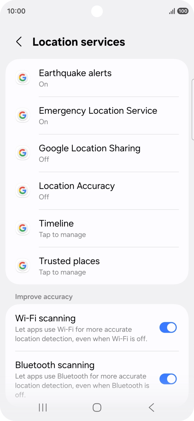 Press Location Accuracy.