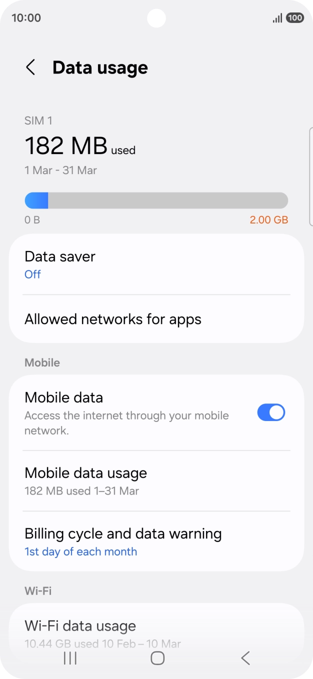 The total data usage is displayed.