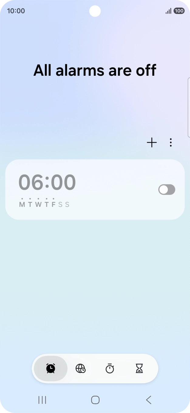 Press the set new alarm icon.