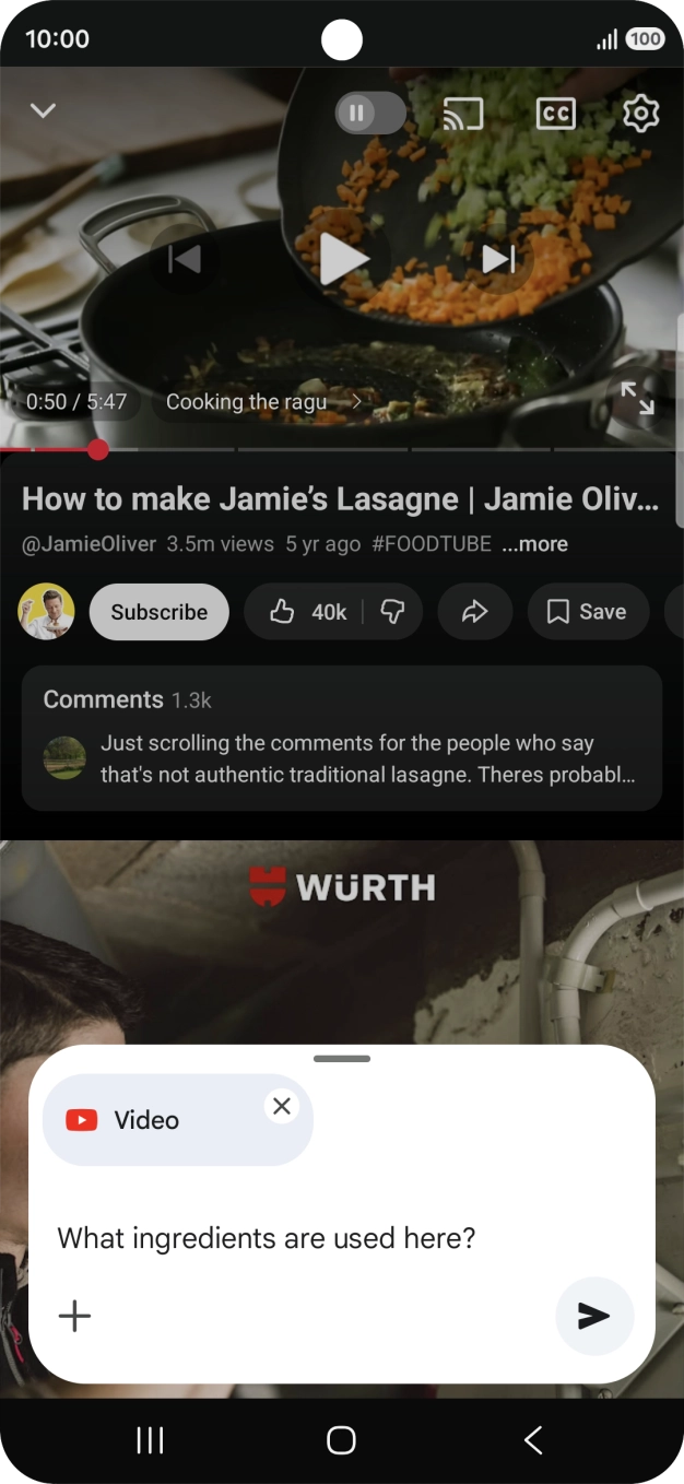 Follow the instructions on the screen to type or speak the required question for the video.