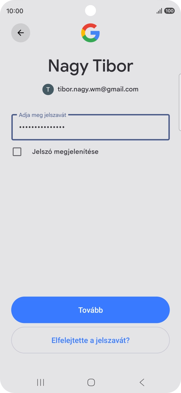 Válaszd a Tovább lehetőséget.