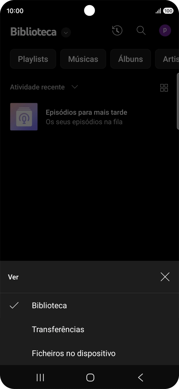 Prima a categoria pretendida e dirija-se ao ficheiro de música pretendido.