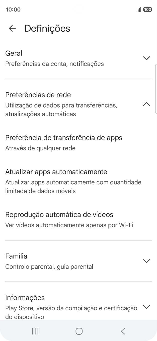 Prima Atualizar apps automaticamente.