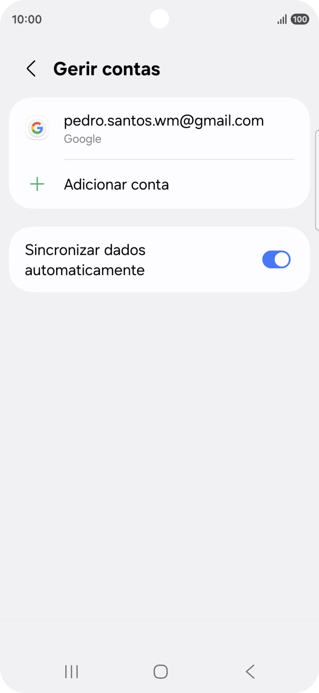 Prima Adicionar conta.
