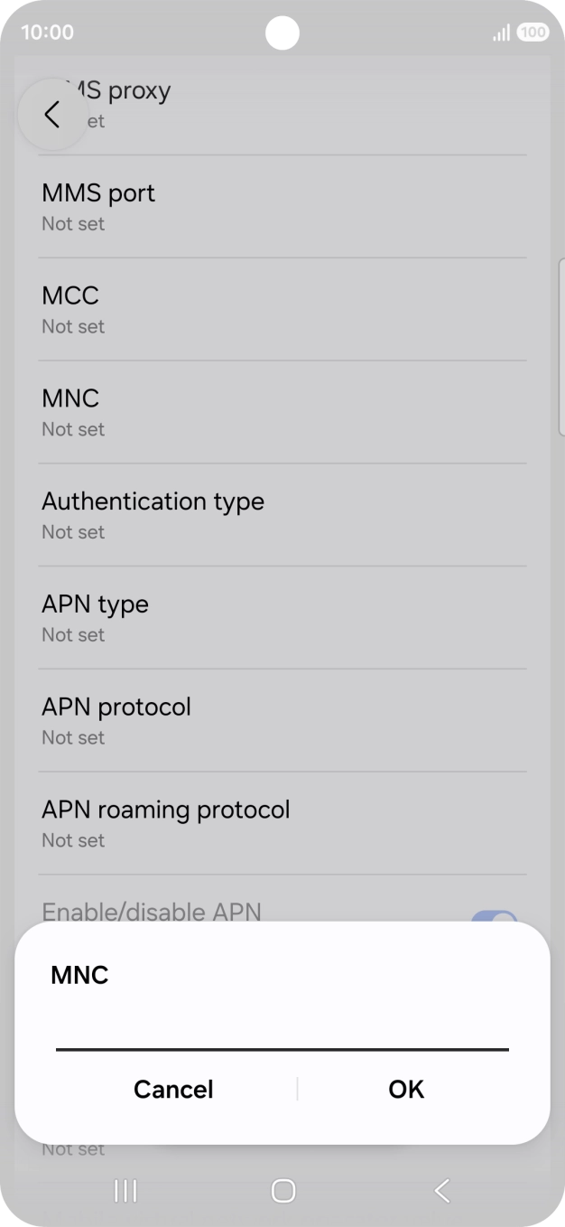 Key in 10 and press OK.