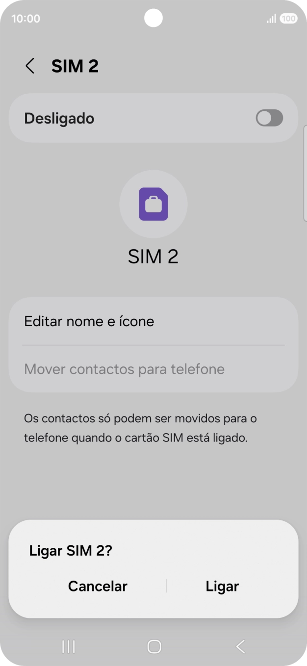 Se ativar a utilização do plano, deve premir Ligar.