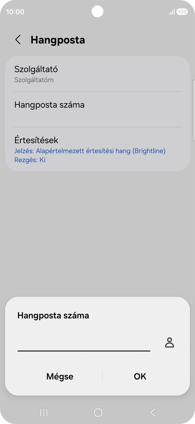 Írd be azt, hogy +36709090999, és válaszd az OK lehetőséget.