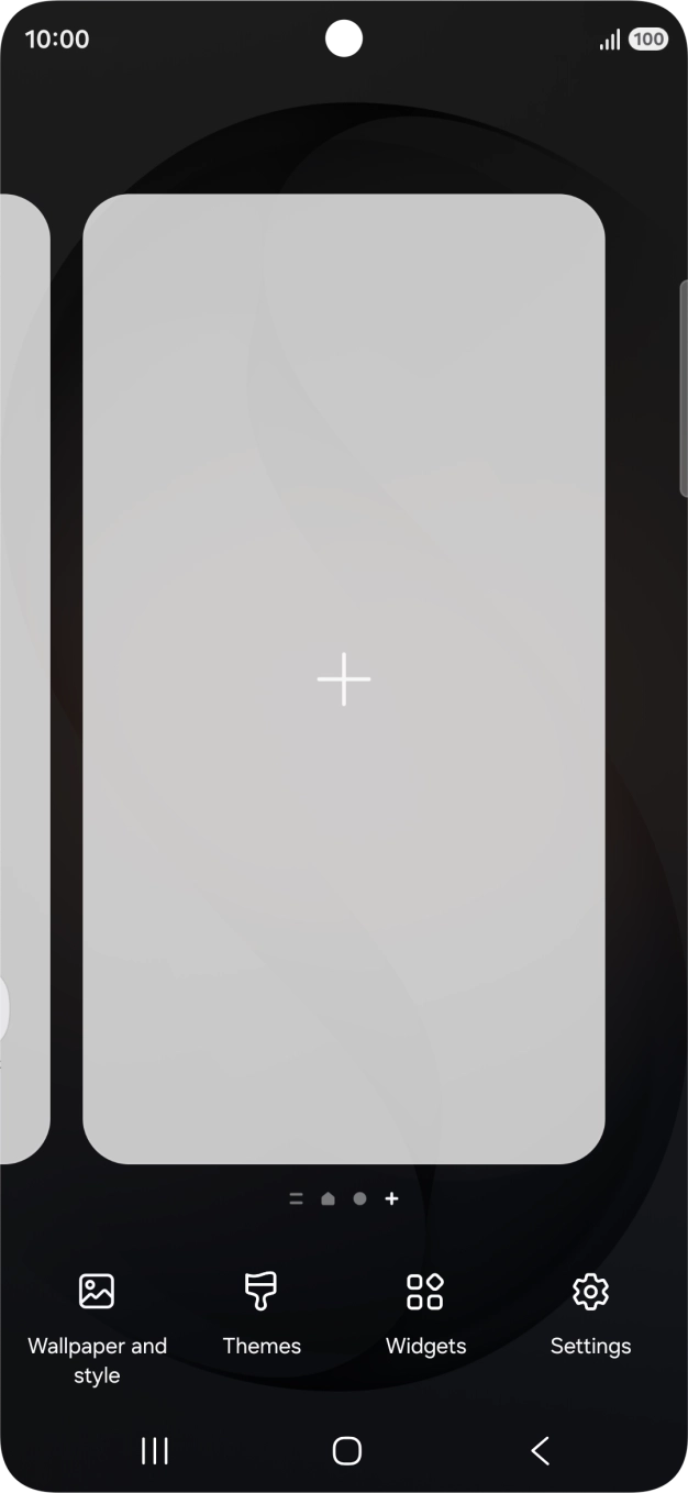 Press the add icon to add a home screen page.