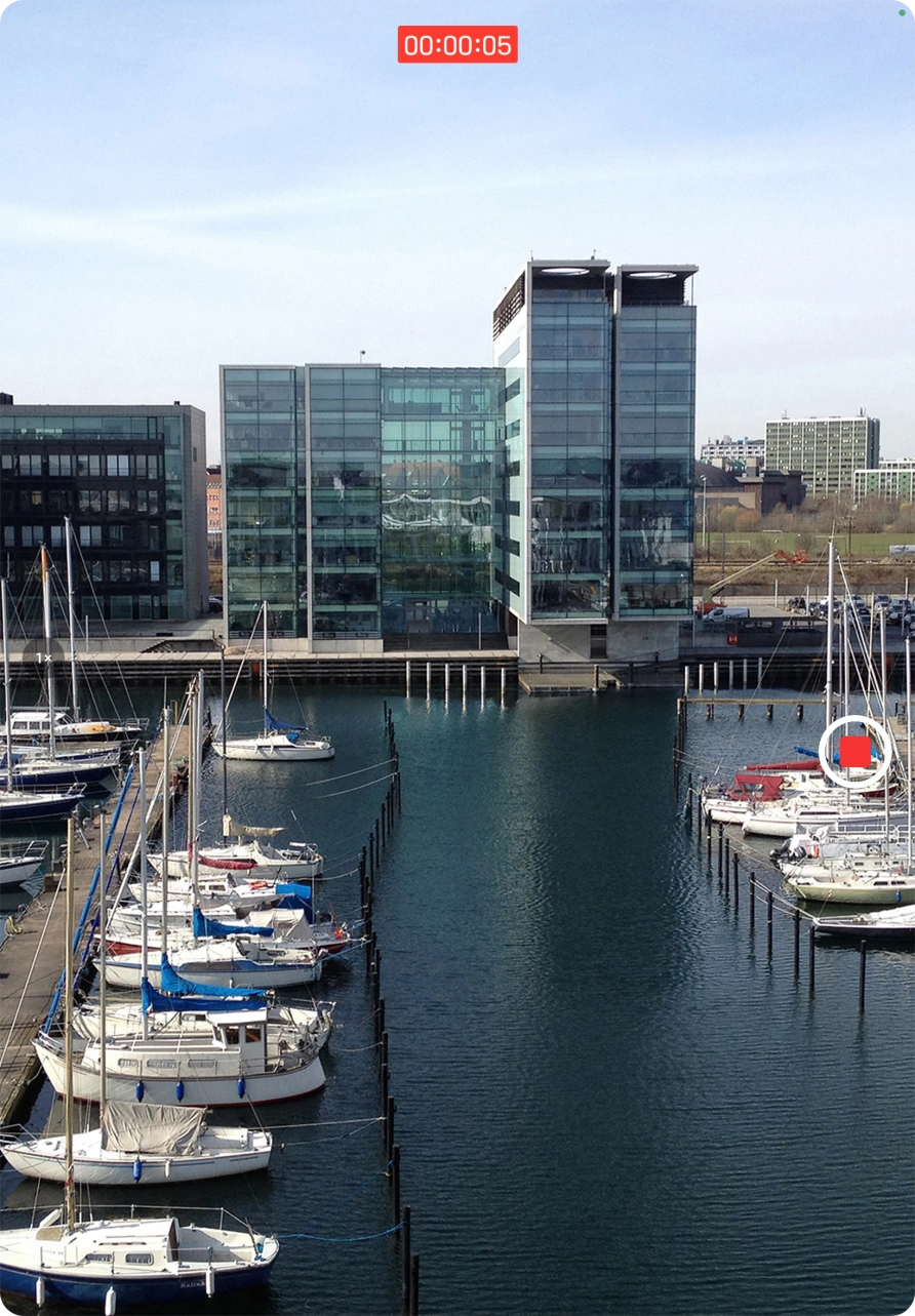 Press the stop icon to stop the recording.