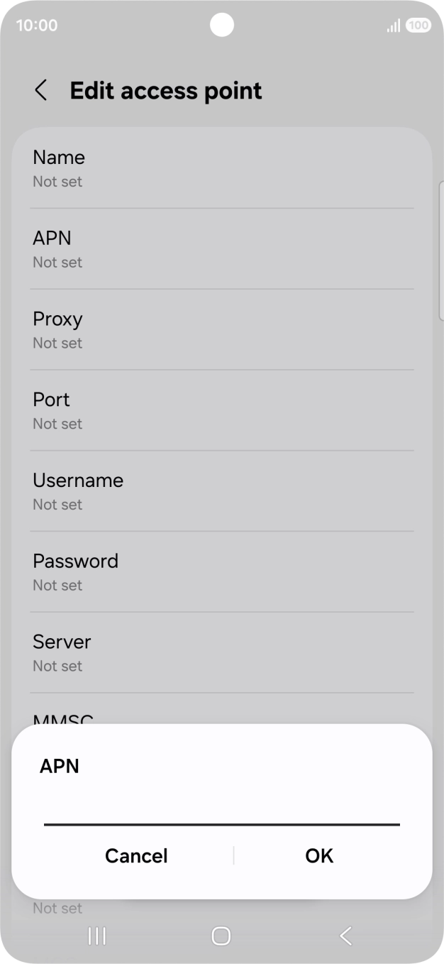 Key in mobile.o2.co.uk and press OK.