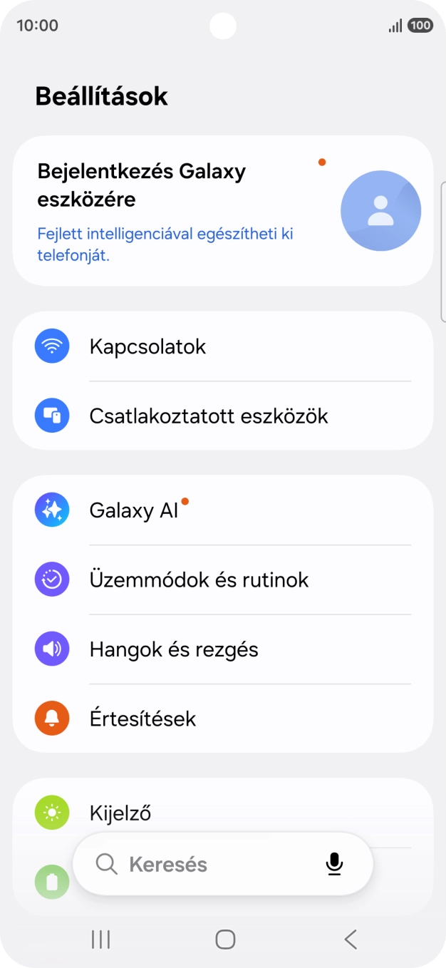 Válaszd a Kapcsolatok lehetőséget.