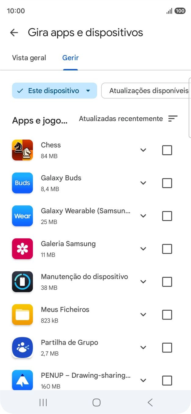 Prima a app pretendida.