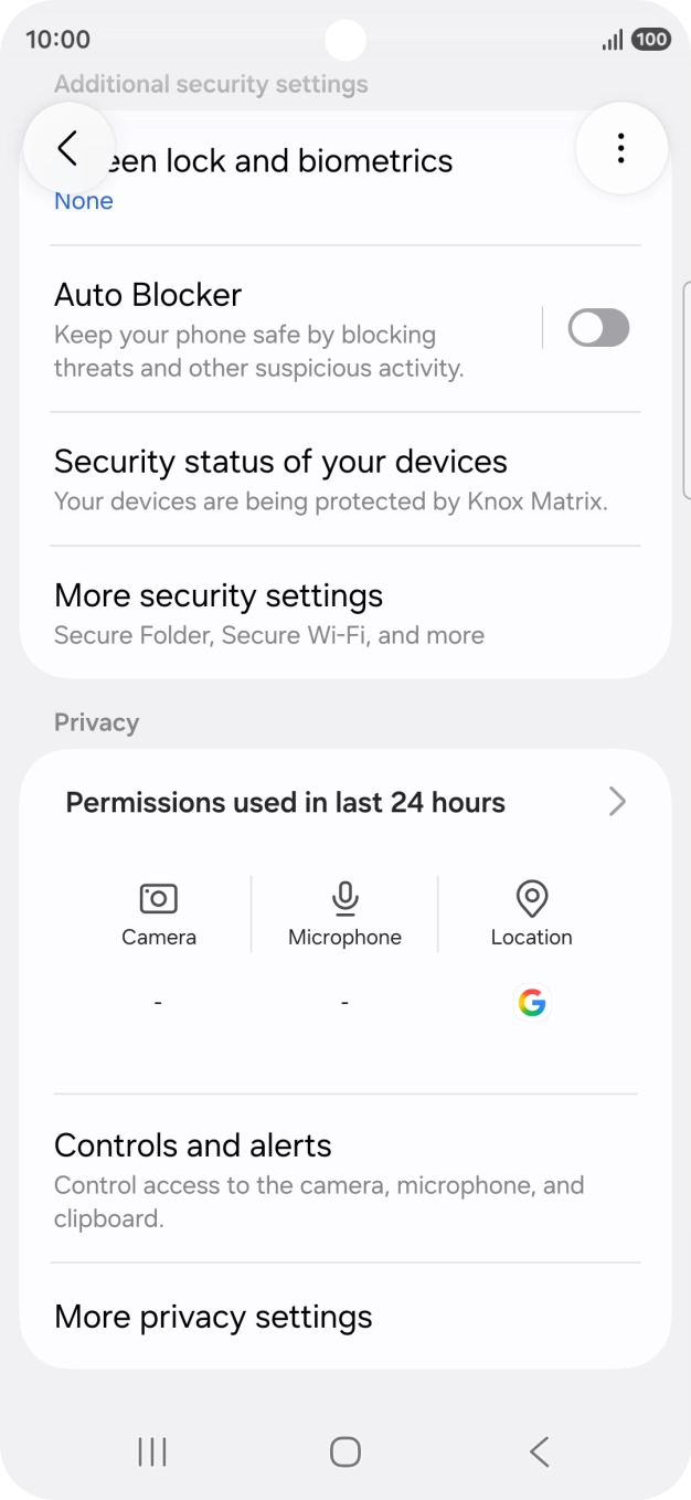 Press More security settings.