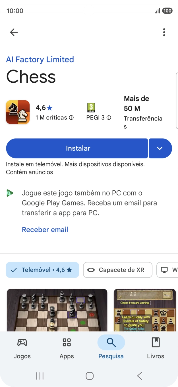 Prima Instalar e siga as indicações no ecrã para instalar a app.