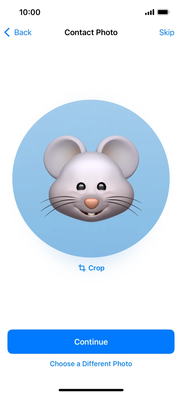 Follow the instructions on the screen to customise the selected picture and press Continue.