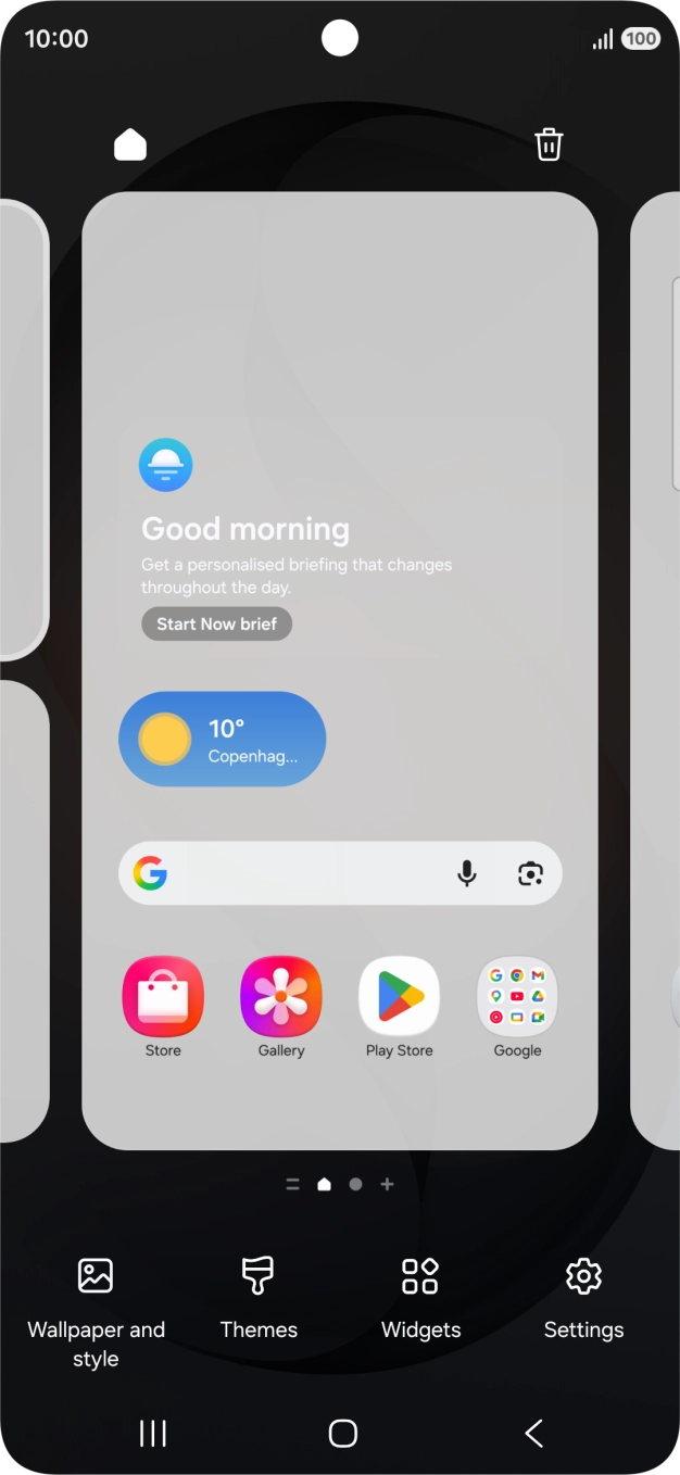 Press the required setting and follow the instructions on the screen to personalise the appearance of the home screen.