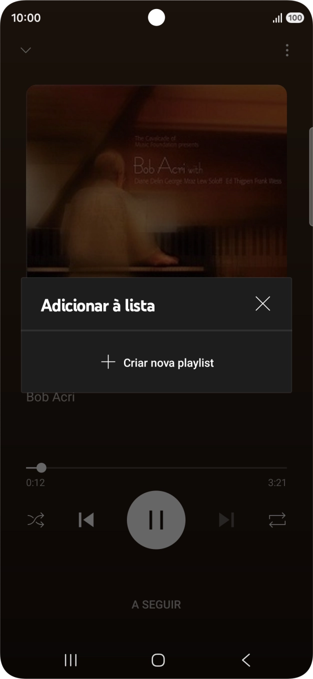 Prima Criar nova playlist.