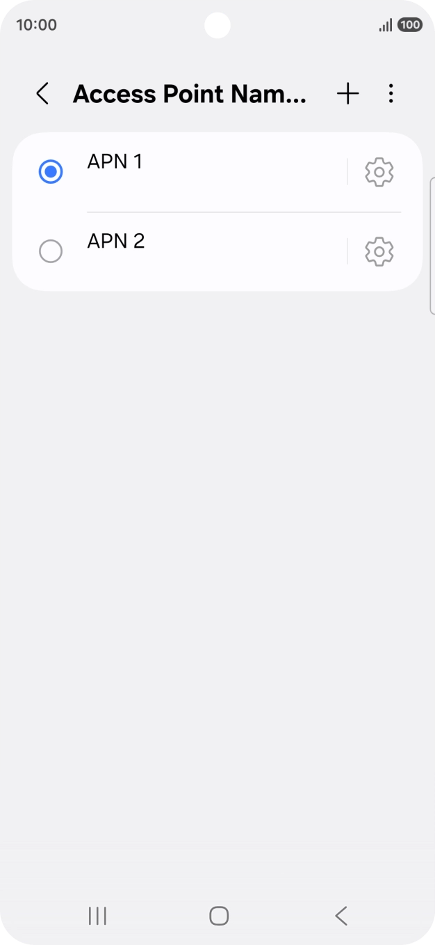 Press the field next to the data connection to activate it.