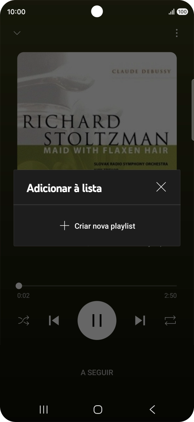 Prima Criar nova playlist.