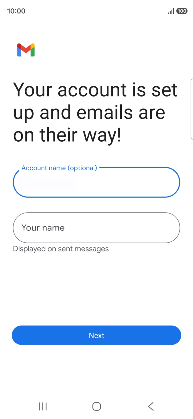 Press Your name and key in the required sender name.