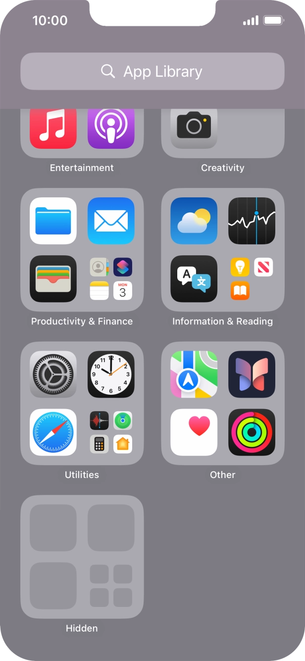 The app is now placed in the Hidden folder in the App Library.