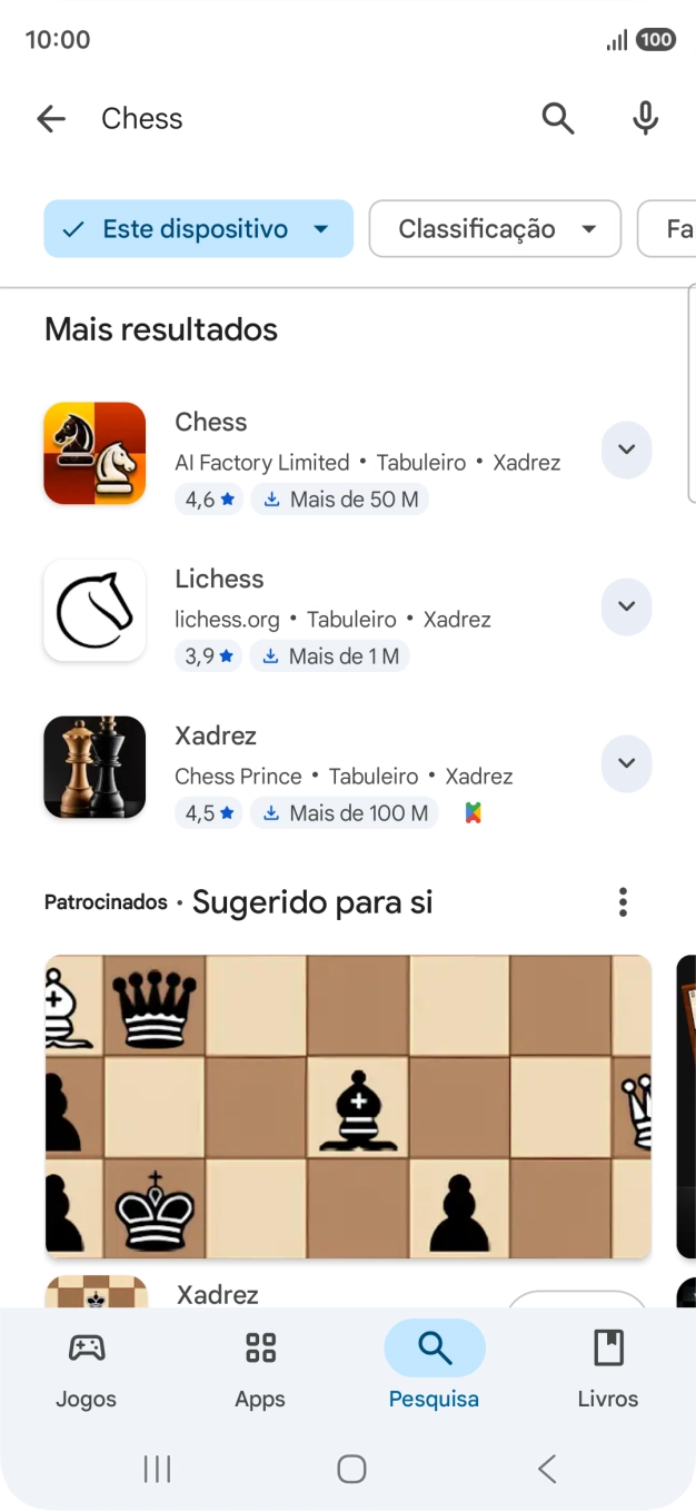 Prima a app pretendida.