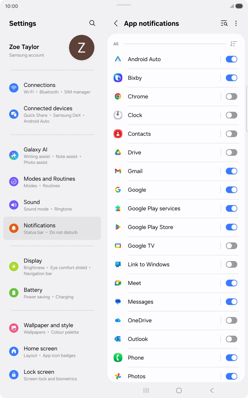 Press the drop down list.