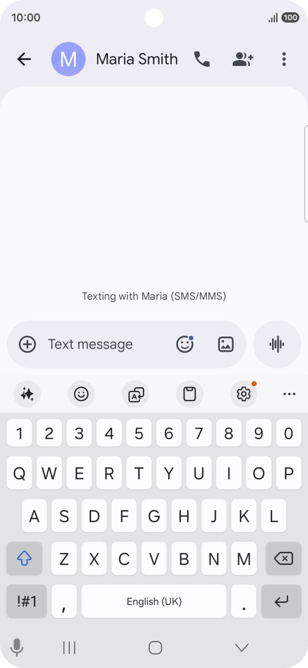 Select an existing conversation or create a new message and press the AI icon.