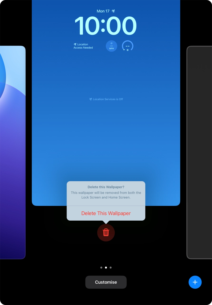 Press Delete This Wallpaper.