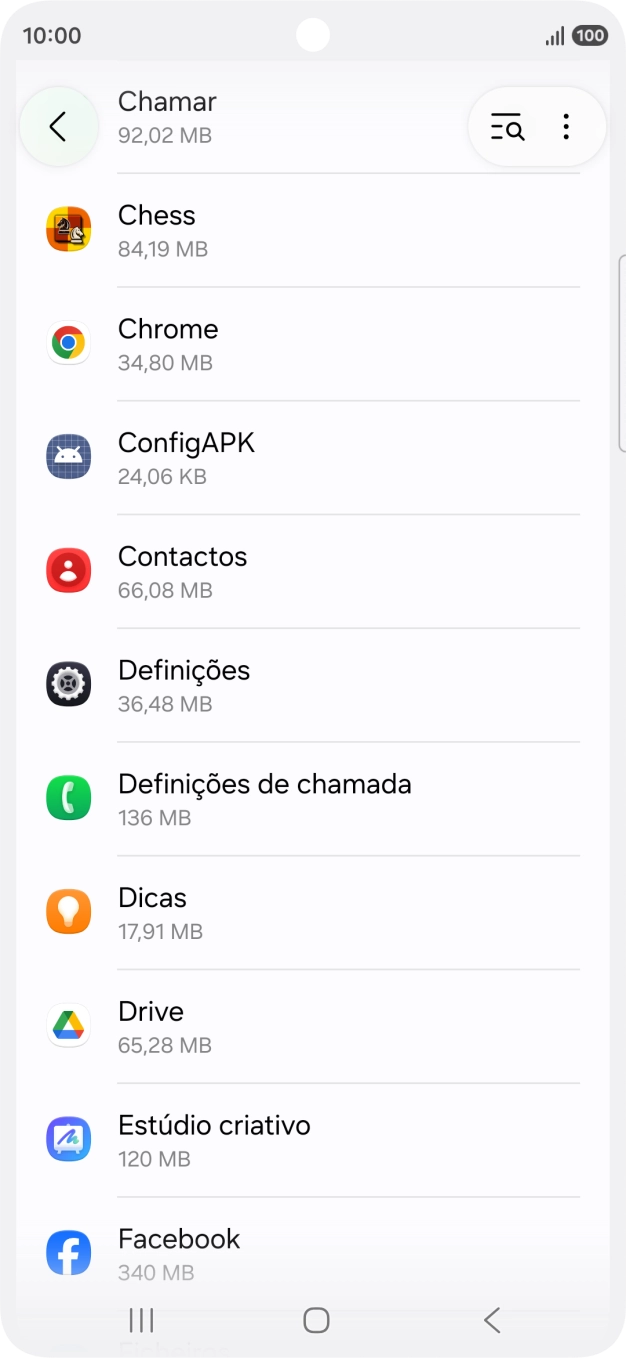 Prima a app pretendida.