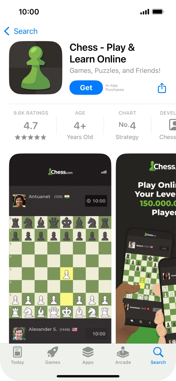 Press Get and follow the instructions on the screen to install the app.