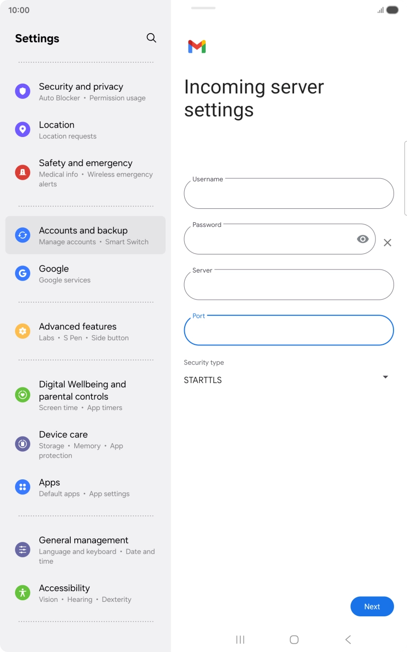 Press the drop down list below 