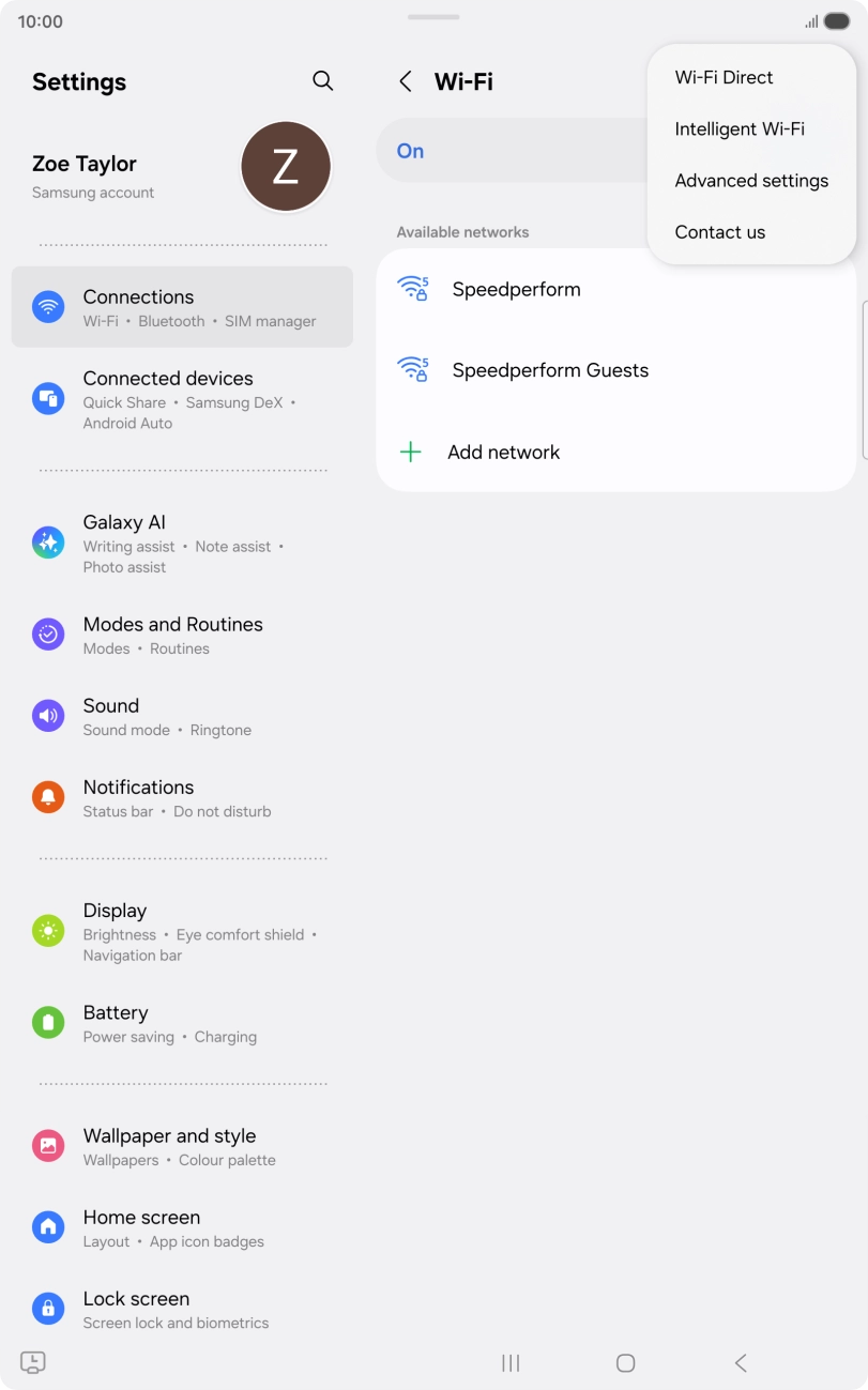 Press Intelligent Wi-Fi.