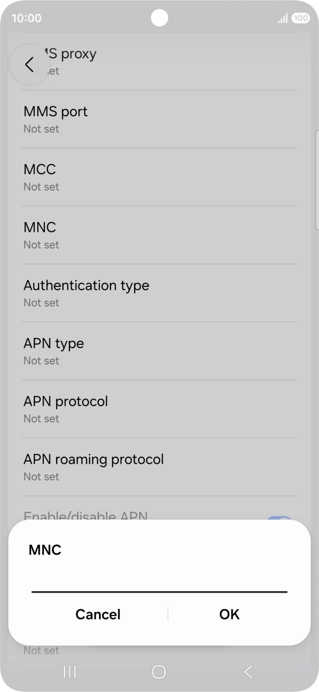 Key in 10 and press OK.