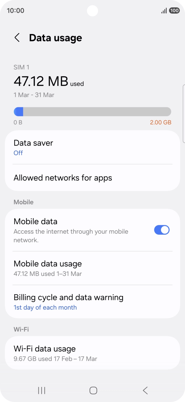 The total data usage is displayed.