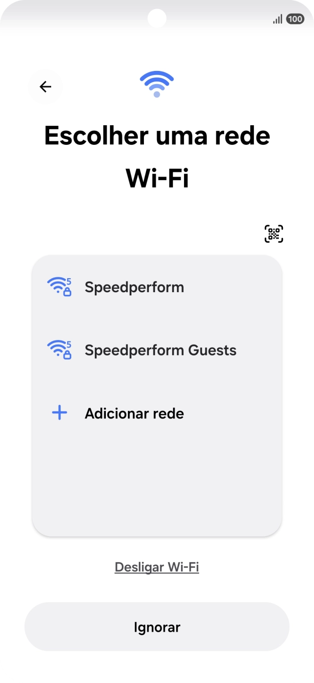 Prima a rede Wi-Fi pretendida.