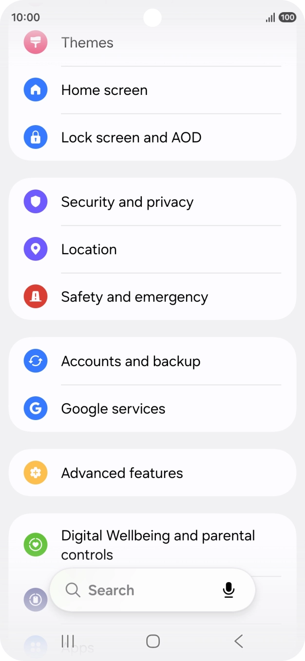 Press Google services.