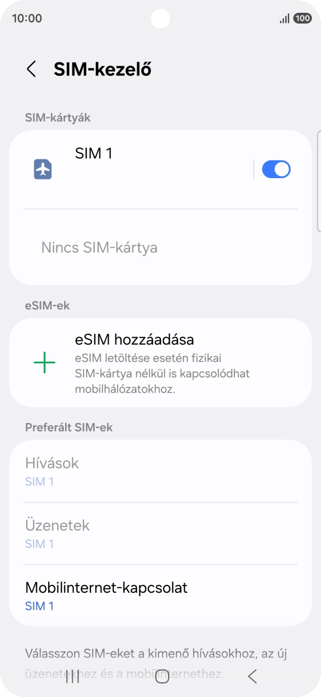 Válaszd az eSIM hozzáadása lehetőséget.