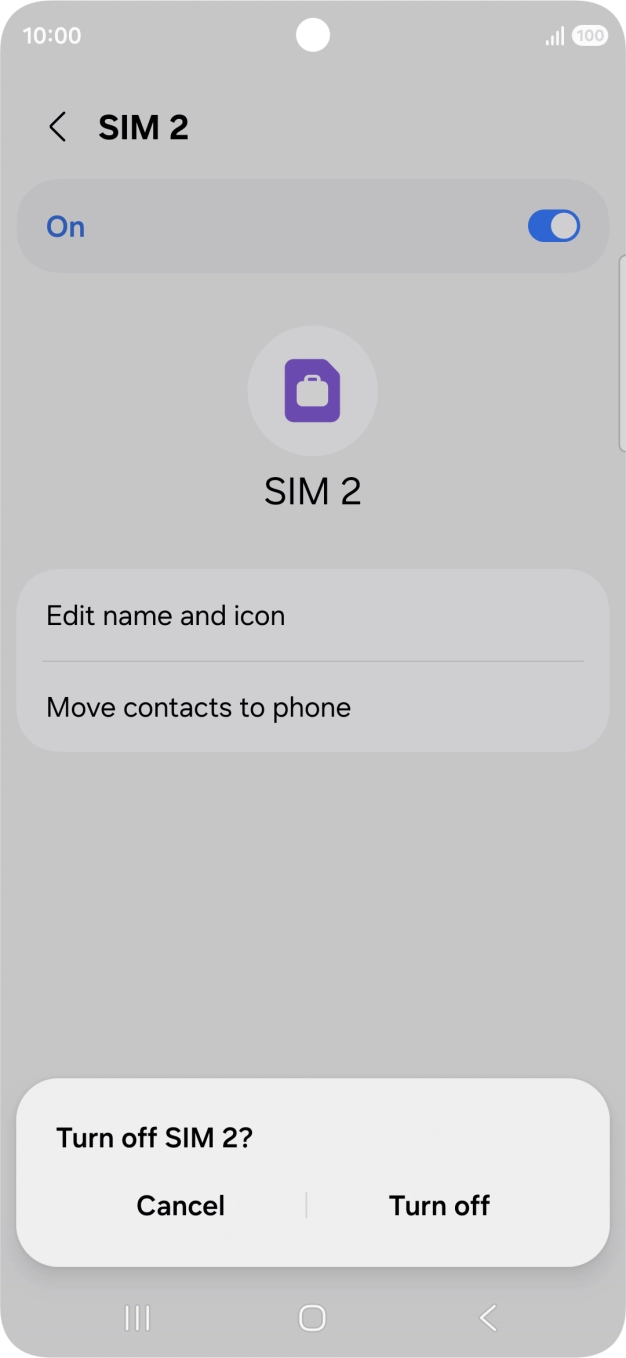 If you turn off use of the plan, press Turn off.