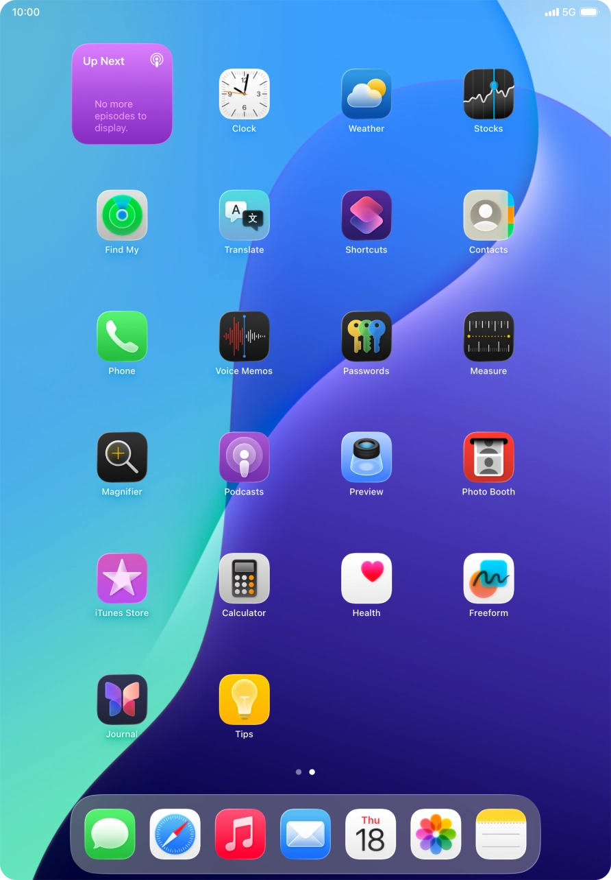If you're using a Widget Stack: slide up or down on the stack to select the required widget.