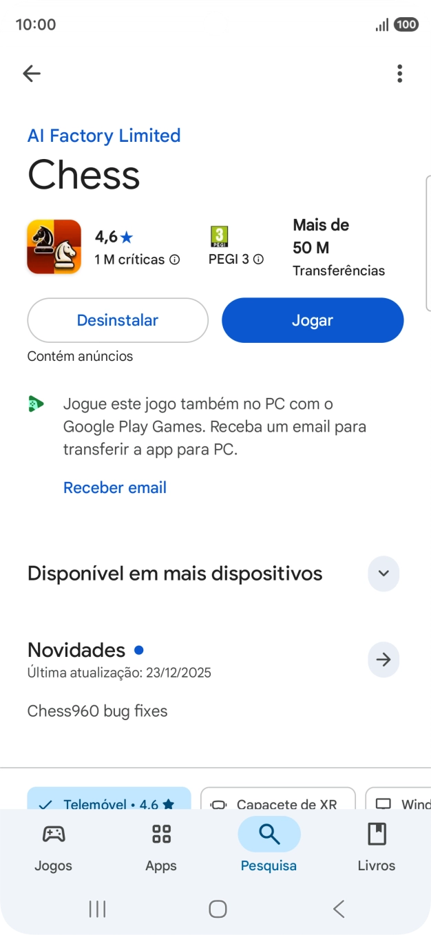 Prima a tecla de início para terminar e voltar ao ecrã inicial.