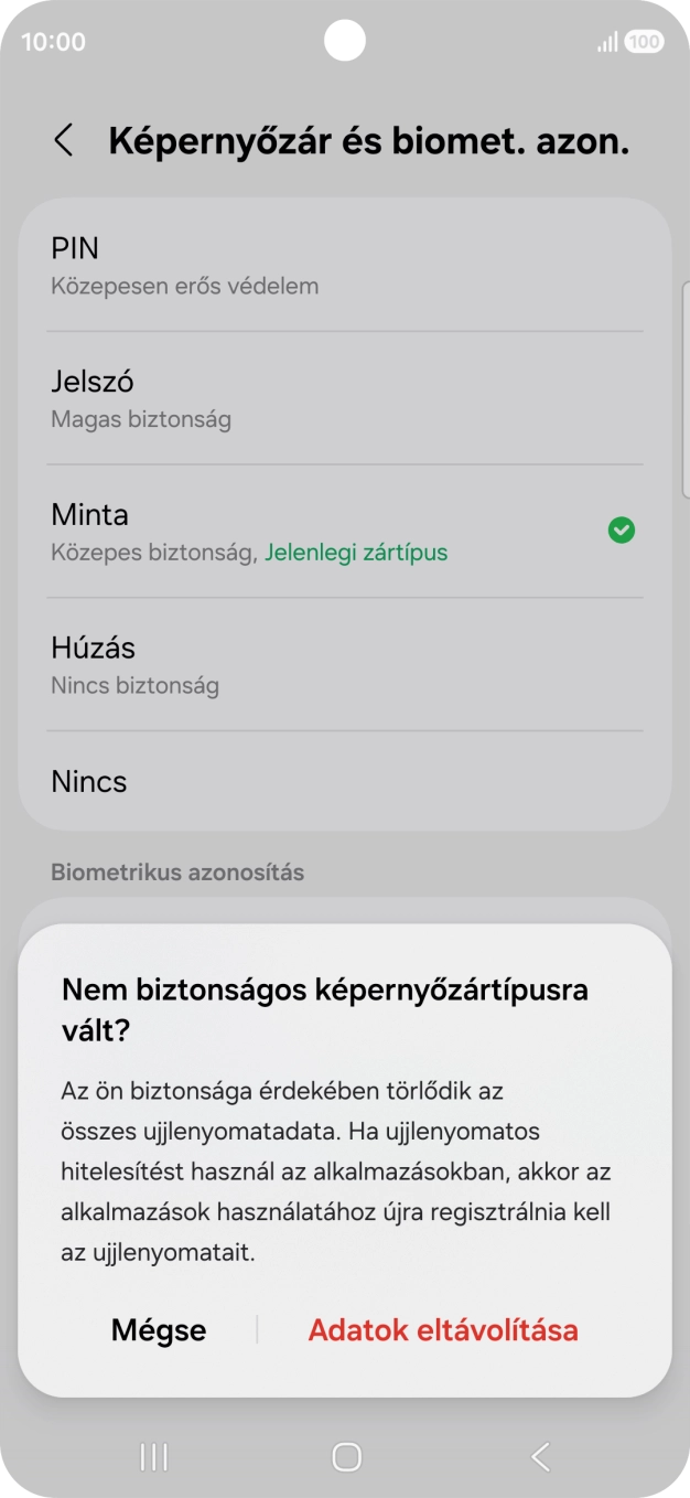 Válaszd az Adatok eltávolítása lehetőséget.