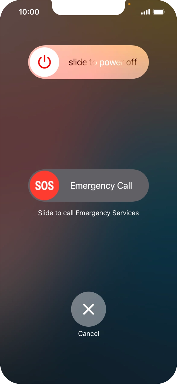 Press and drag the power off icon right.