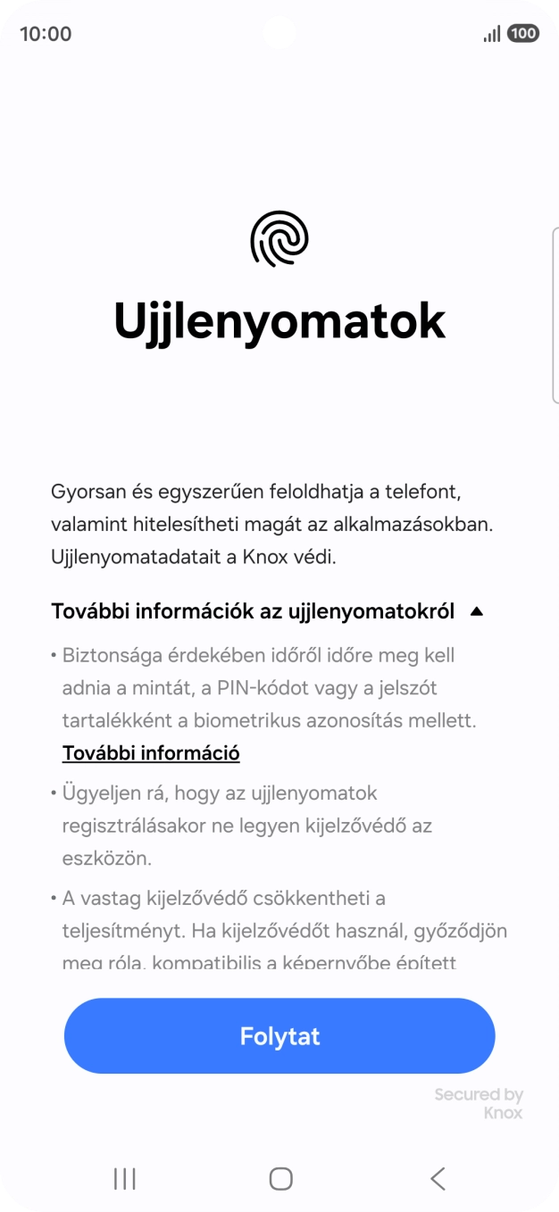 Válaszd a Folytat lehetőséget.